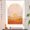 VIKAMA Bohemian Sun Vertical Tapestry Mountain Desert Tapestry Bedroom Wall Decoration Yellow Minimalist Tapestry