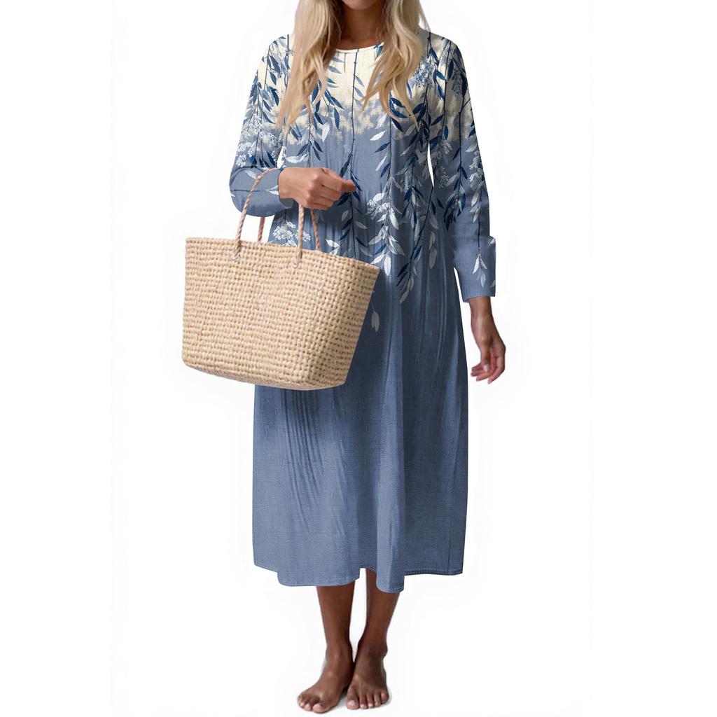 Women's Fashion Casual Sleeveless Round Neck Color Elegant Temperament Dress