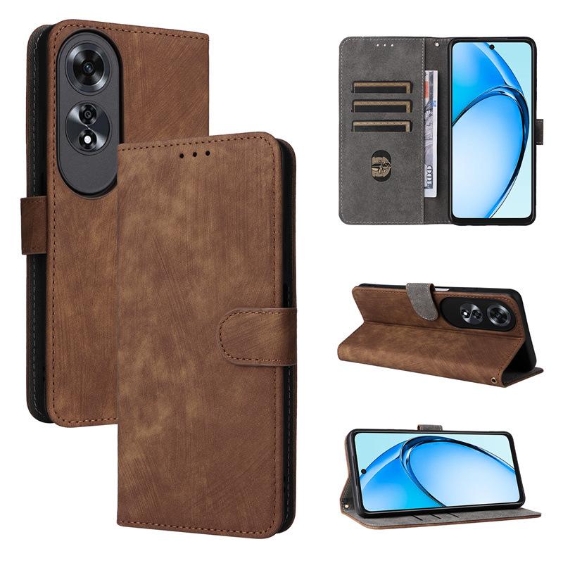 

Флип-чехол для OPPO A60 из искусственной кожи, чехол для телефона, полная защита корпуса [блокировка RFID], чехол-кошелек for OPPO A60 коричневый