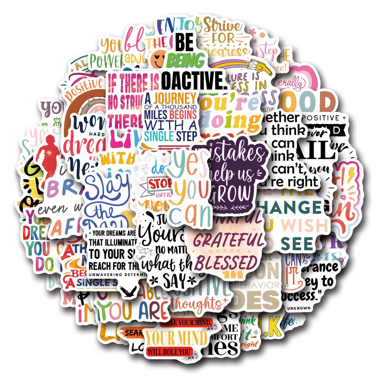 

50 New Inspirational Writing Graffiti Stickers Luggage Mobile Stickers