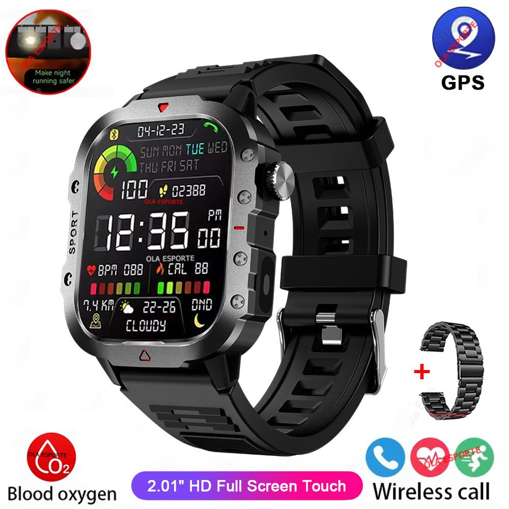 Nuovo SmartWatch Uomo Per Donna Militare Outdoor Tracker GPS Orologi Sportivi Cardio Frequenza Sonno Impermeabile Smart Watch IOS Android