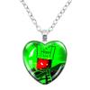 Game FORSAKEN 1x1x1x1 Cartoon Characters Funny MeMe Glass Heart Shape Pendant Necklace Jewelry Charm Collect Giftlry