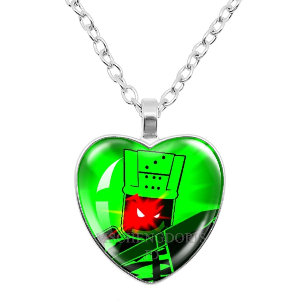 Game FORSAKEN 1x1x1x1 Cartoon Characters Funny MeMe Glass Heart Shape Pendant Necklace Jewelry Charm Collect Giftlry