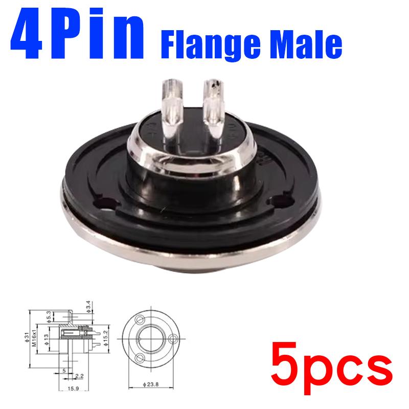 5pcs GX16 Flange Butting Type Aviation Plug Socket 2/3/4/5/6/7/8/9/10 Pin Male Female Fixing Circular Connectors