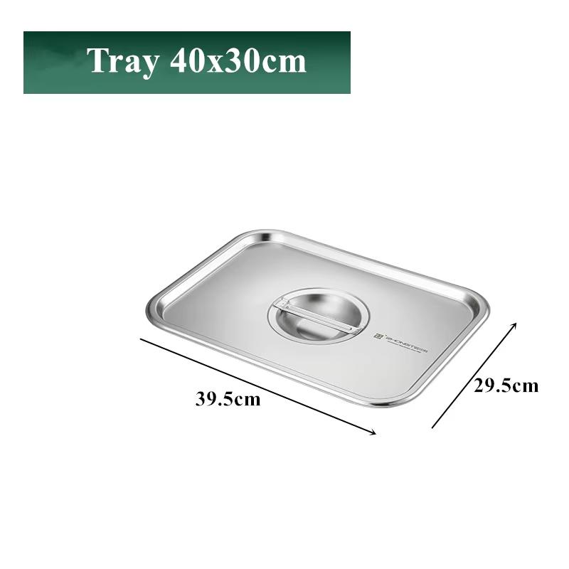 

Кухонный поддон для хранения продуктов питания Thicken, прямоугольный, из нержавеющей стали, для выпечки, хлеба, овощей, фруктов, с крышкой