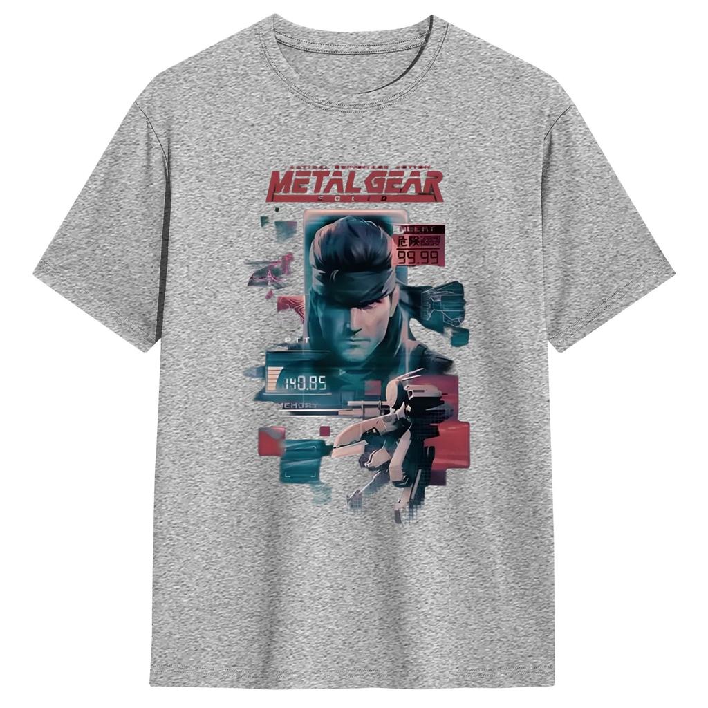 Japanese Metal Gear Solid Mens T Shirts  Novelty Tee Shirt Short Sleeve Crew Neck TShirts 100 Cotton 4XL 5XL 6XL Clothing