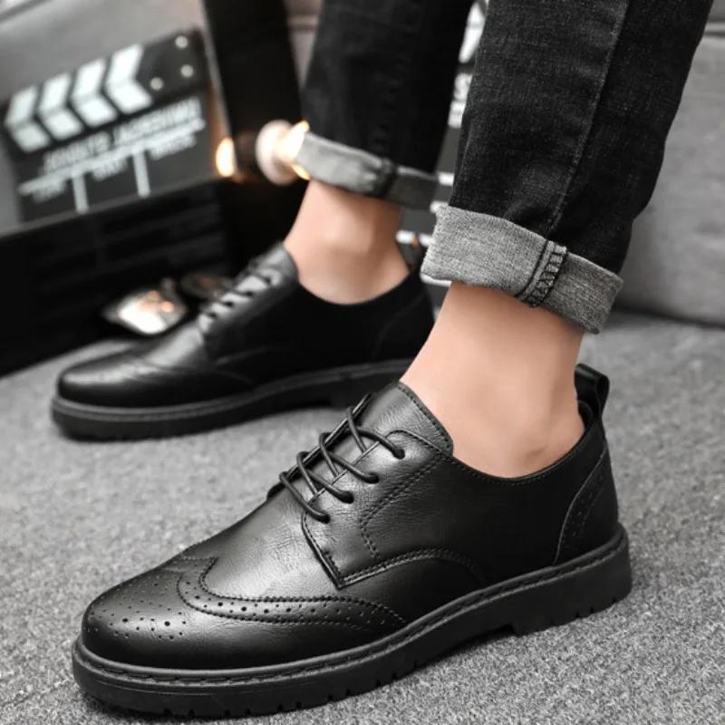 Fashion Men's Casual Leather Shoes Classic Business Dress Shoe Luxury Oxford Office Shoes for Men Comfort Loafers Brogue Shoes Moccasins