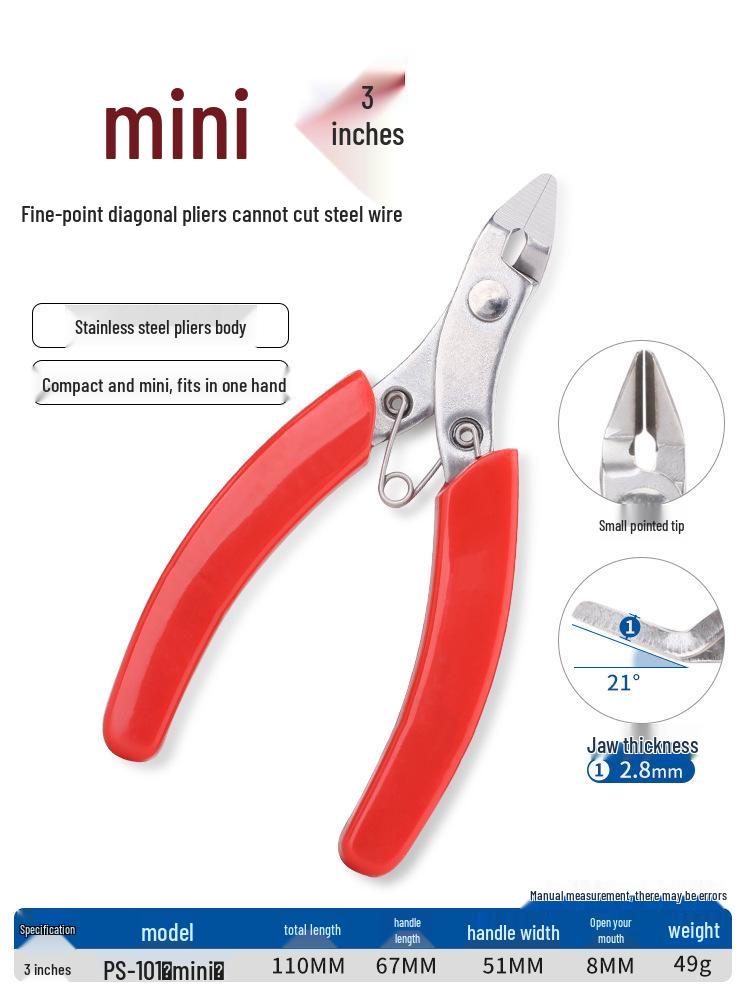 High Hardness Chrome Vanadium Alloy Steel Pliers: Water Mouth, Cutting, Wire, Side, Diagonal Cutters for Industrial Use.