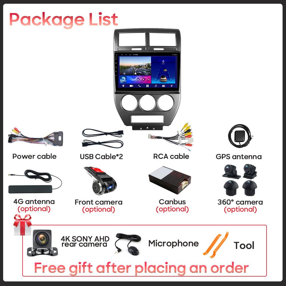 Android Multimedia For Jeep Compass 1 MK 2006 - 2010  Car Stereo CPU Radio QLED Player GPS Navigation Carplay Auto HDR Wifi No