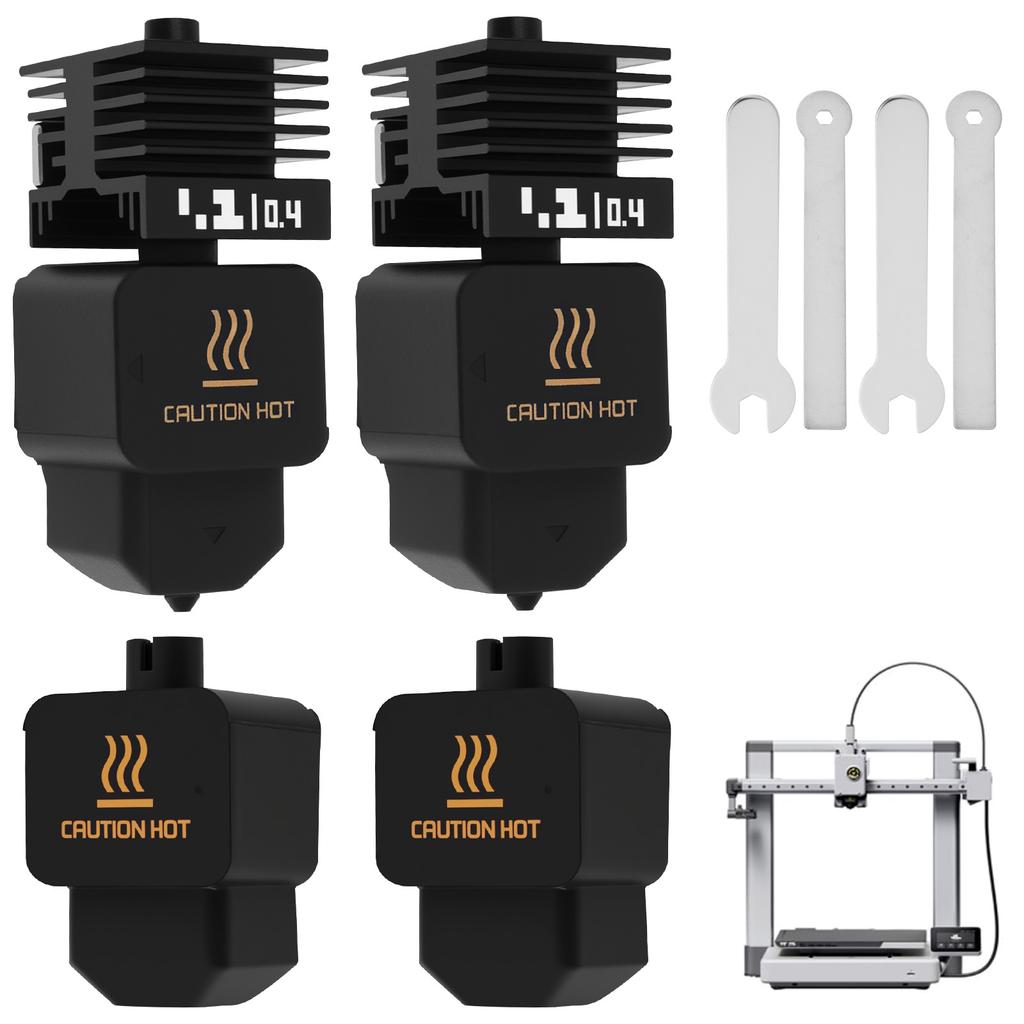 2 Pack Hotend Kit For Bambu Lab P2S/H2D/H2S/A1/A1 Mini Fast Speed Hot End Assembly 0.4mm Hardened steel Nozzle 3D Printer Part