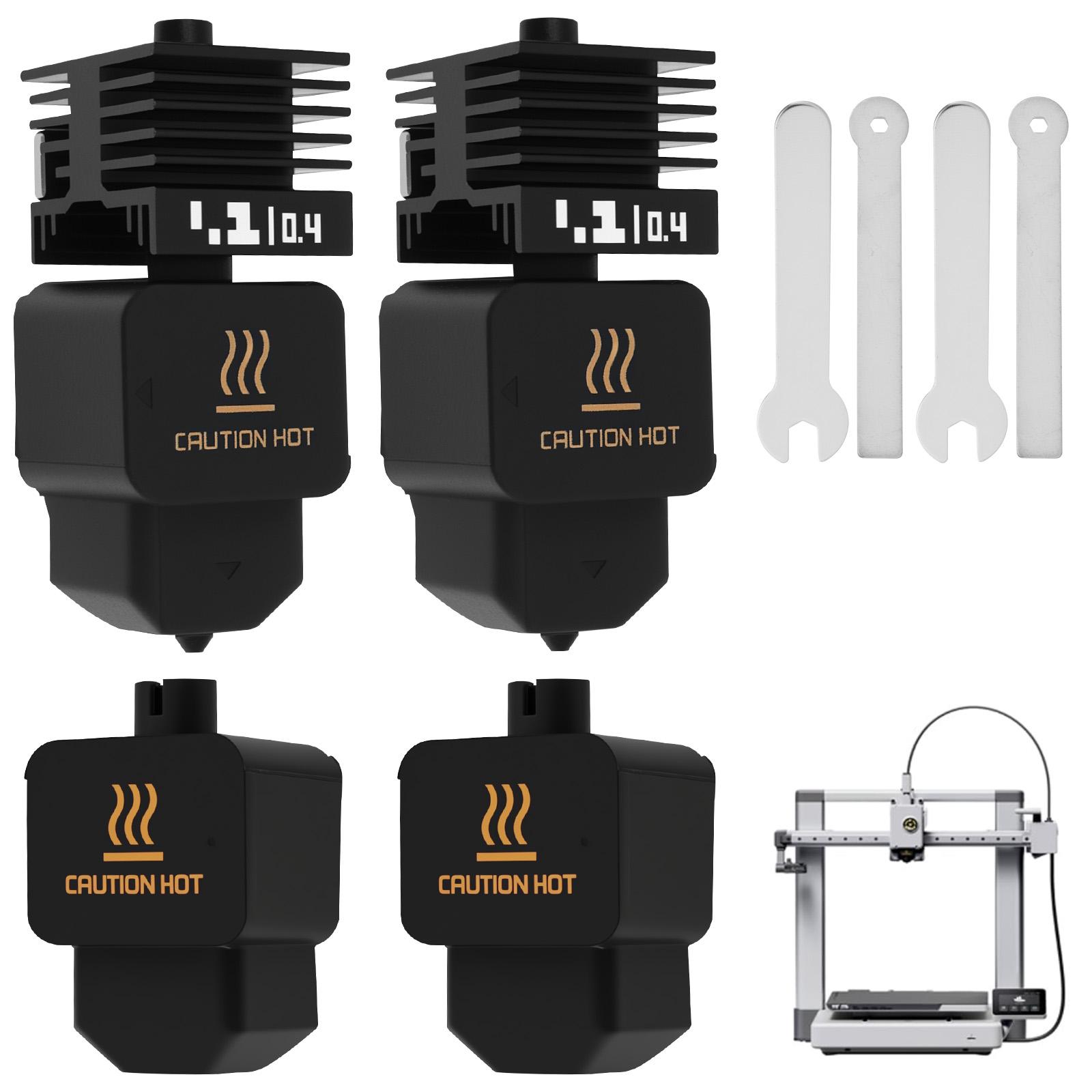 

Набор горячего конца (Hotend) 2 шт. для Bambu Lab P2S/H2D/H2S/A1/A1 Mini, высокоскоростная сборка горячего конца, сопло из закаленной стали 0,4 мм, запчасть для 3D-принтера
