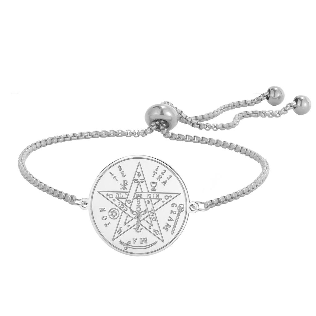 Minimalist Lucky Pentagram Coin Pendant Charm Bracelet Fashion Jewelry