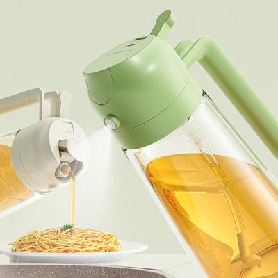 Spruzzatore per olio per cucinare 2 in 1 erogatore per olio 500 ml/17 oz flacone spray in vetro con versatore spruzzatore per olio riutilizzabile per uso alimentare per cucina insalata frittura barbecue