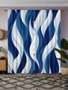 Blaue Wellenvorhänge, Abstrakte gestreifte Verdunkelungsvorhänge, Moderne geometrische Fenstergardinen für Wohnzimmer Schlafzimmer, 2 Paneele