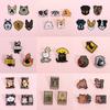 2-5pcs/set Cute Animal Series Enamel Pins Cartoon Cat Golden Retriever Pet Dogs Dinosaur Brooches Lapel Badge Jewelry Gifts