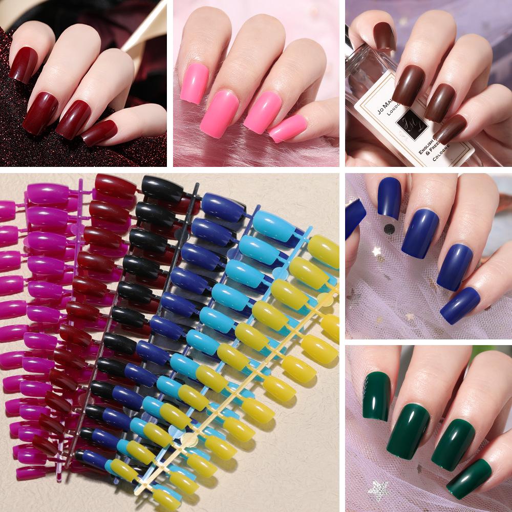 

Solid Color Full-Cover Square Nail Tips - 24 Piece Set