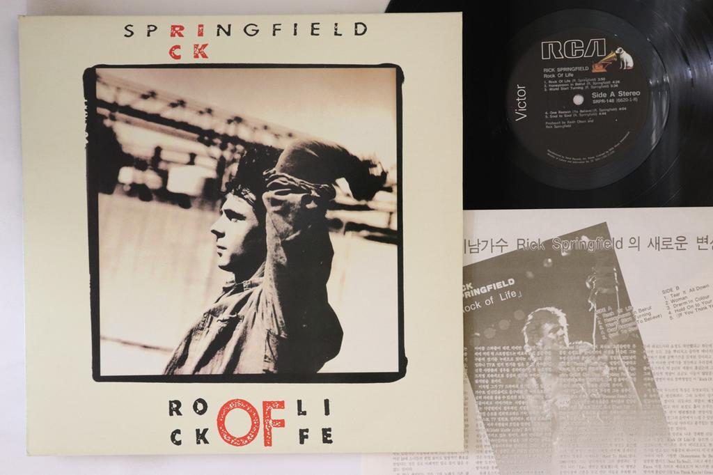 LP Record RICK SPRINGFIELD  Rock Of Life SRPR148 SEOUL 1988 South Kore Rock Used