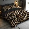 Set Copripiumino 3 Pezzi, Design Tematico Stampa Finta Leopardo Con Stampa Digitale Spazzolata Ultra-Morbida 3D, Set Copripiumino Biancheria da Letto