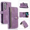 Zipper Leather Case for Samsung Galaxy S25 Ultra S24 S23 Plus A16 A26 A36 A56 A55 A35 A15 Card Solt Wallet Flip Book Bag Cover