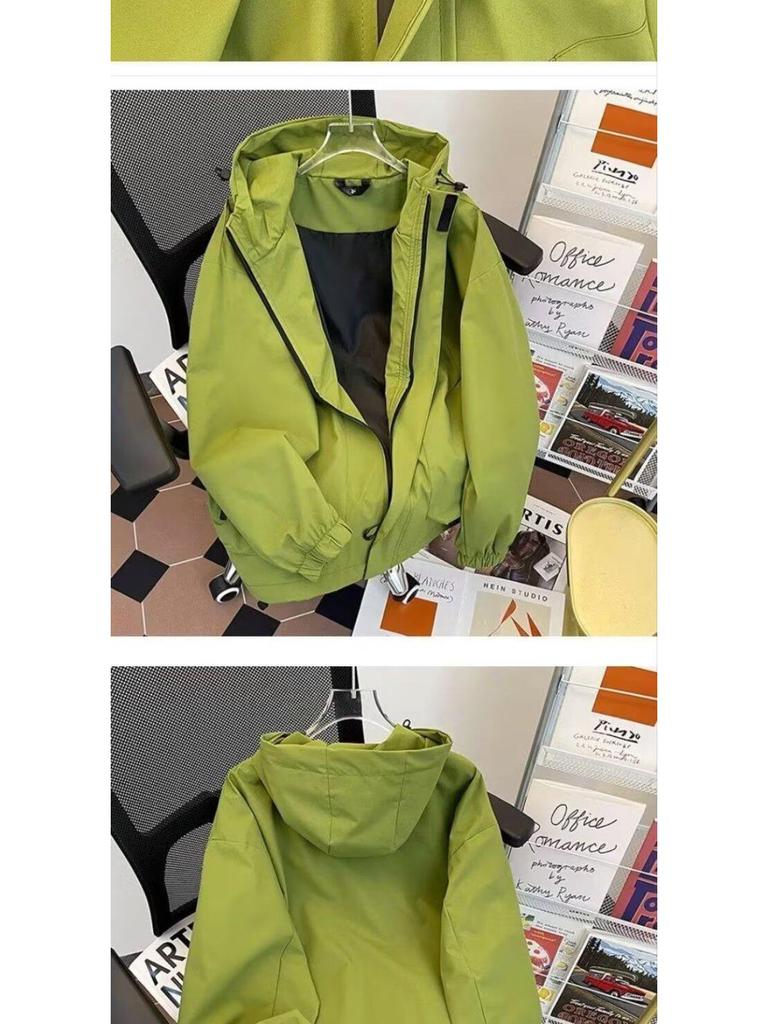 Men's Embroidered Hooded Windbreaker: Trendy, Casual, Waterproof Jacket for Spring and Autumn - Youth Sports Style with Sun Protection.