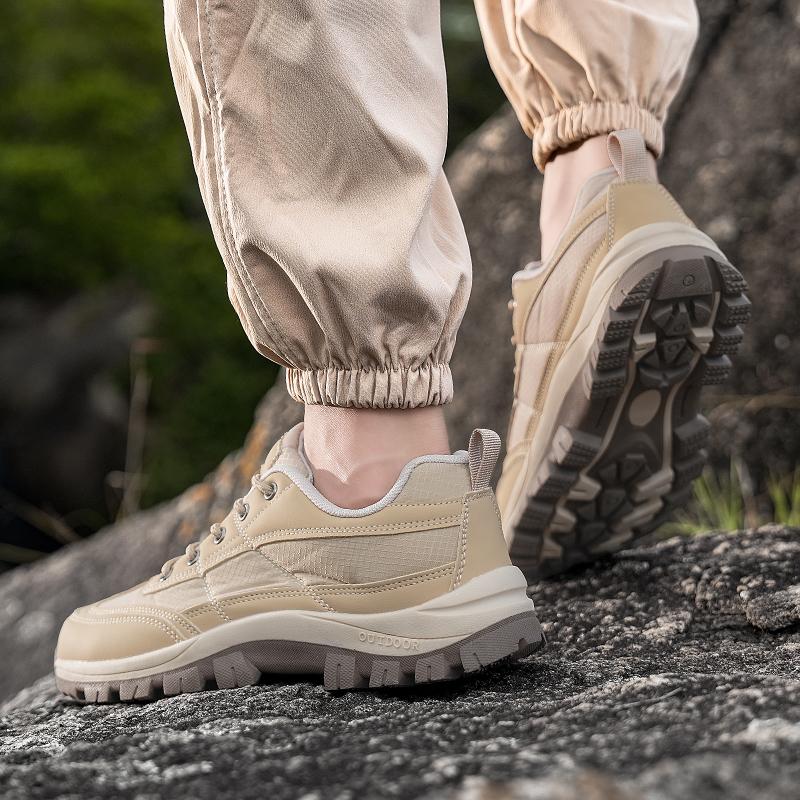 Men Large Size Climbing Shoes Causal Thick Soled Antiskid Hiking Footwear Spring Outdoor Wear Resistant Sneaker 36 To 45