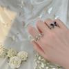 Exquisite Zircon Butterfly Ring Light Luxury Finger Jewelry Light Luxury Crystal Ring  Daily