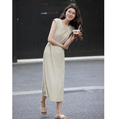 Demana Summer Knit Cap Sleeve Midi Dress