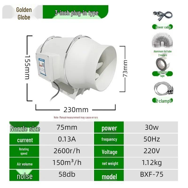 Silent High-Suction Exhaust Fan for Kitchen & Bathroom Ventilation
