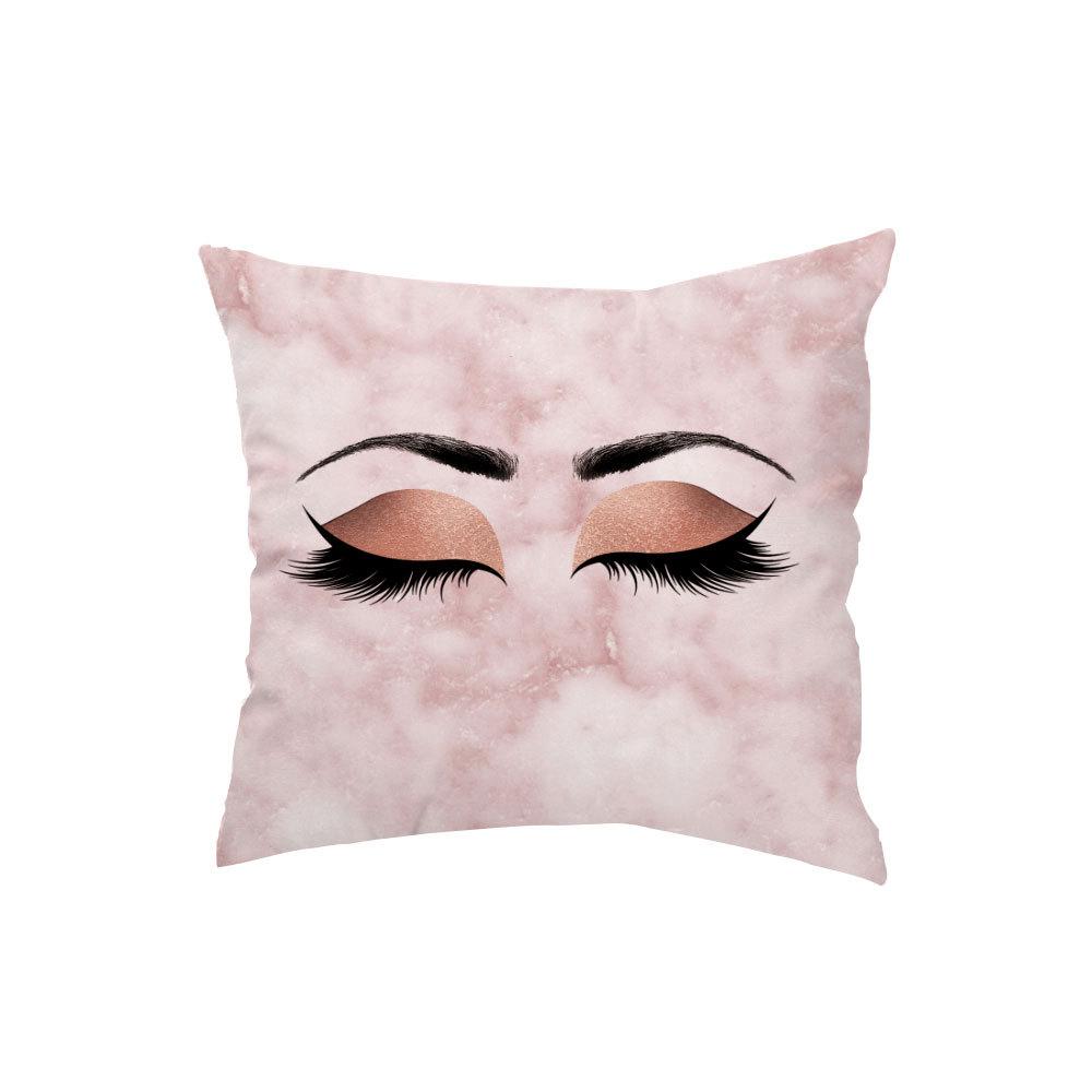 Marble Bright Diamond Eyes Eyelash Pillow Case Sofa Cushion Manicure Decoration Pillow