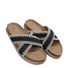 Women's Cross-Strap Thick-Soled Sandals - Summer 2026, Fabric Surface, Flat-Soled Beach Slippers for Outdoor Wear.