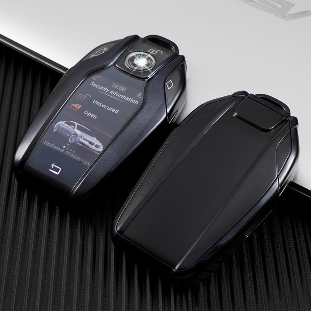 

Leather Key Holder for BMW 7 Series 5 Series 530L 6GT X3 Smart Key Fob Case with LCD Screen Protection чорний