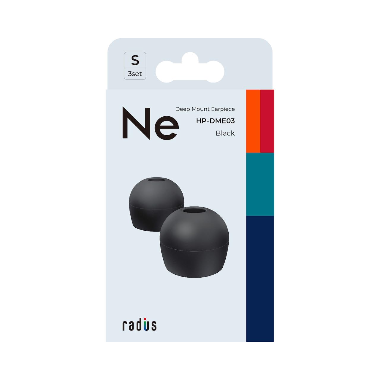 

Radius Deep Mount Superior Enhanced High Sound Eartips Eartips Fit, Bass, Isolation, (Black/Small, 3-Pack) HP-DME03K чорний