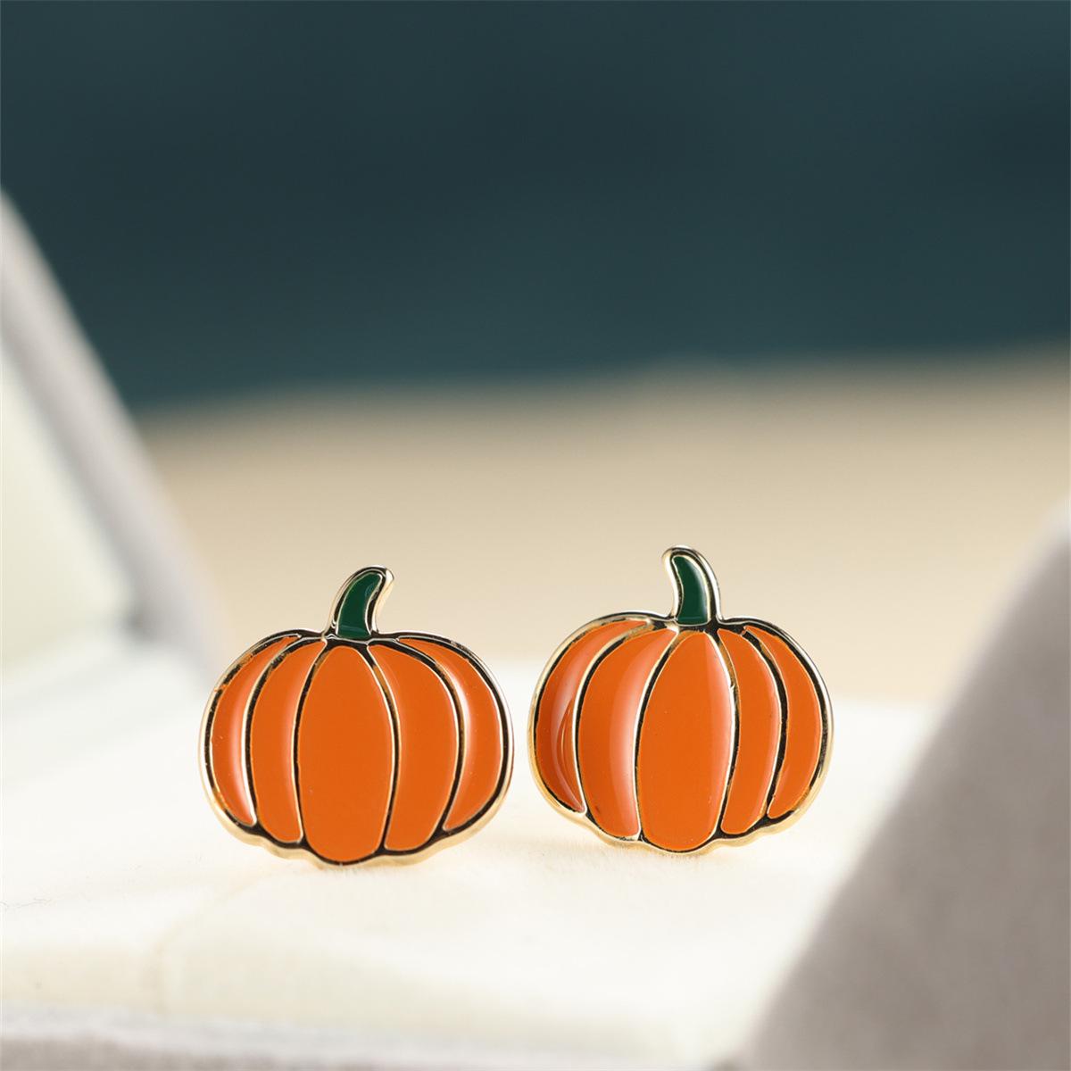 Shein New Orange Pumpkin Halloween Earrings - Simple, Niche Ear Jewelry