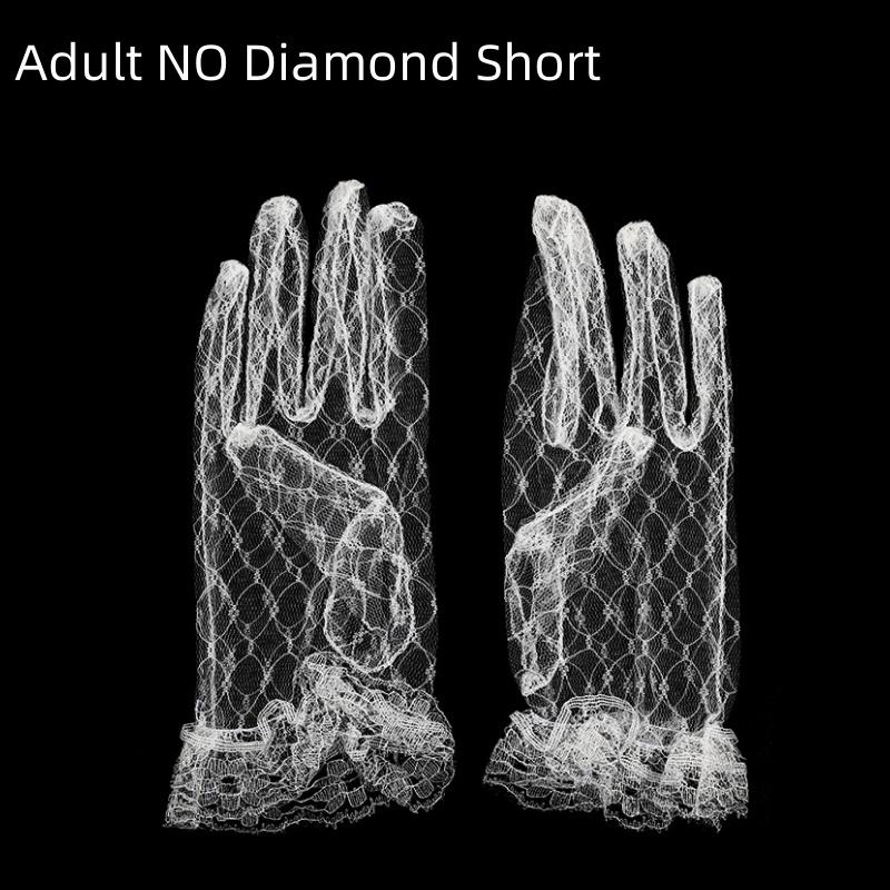 

1 пара кружевных перчаток Лолита для девочек, детские/женские, для церемоний, этикетные, сетчатые, тонкие митенки, белые готические панк сексуальные кружевные перчатки One Size