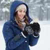 Winter USB Rechargeable Heated Gloves Touchscreen Warm Knitted Gloves with Snowflake Design for Cold Weather Outdoor Sports Dail
