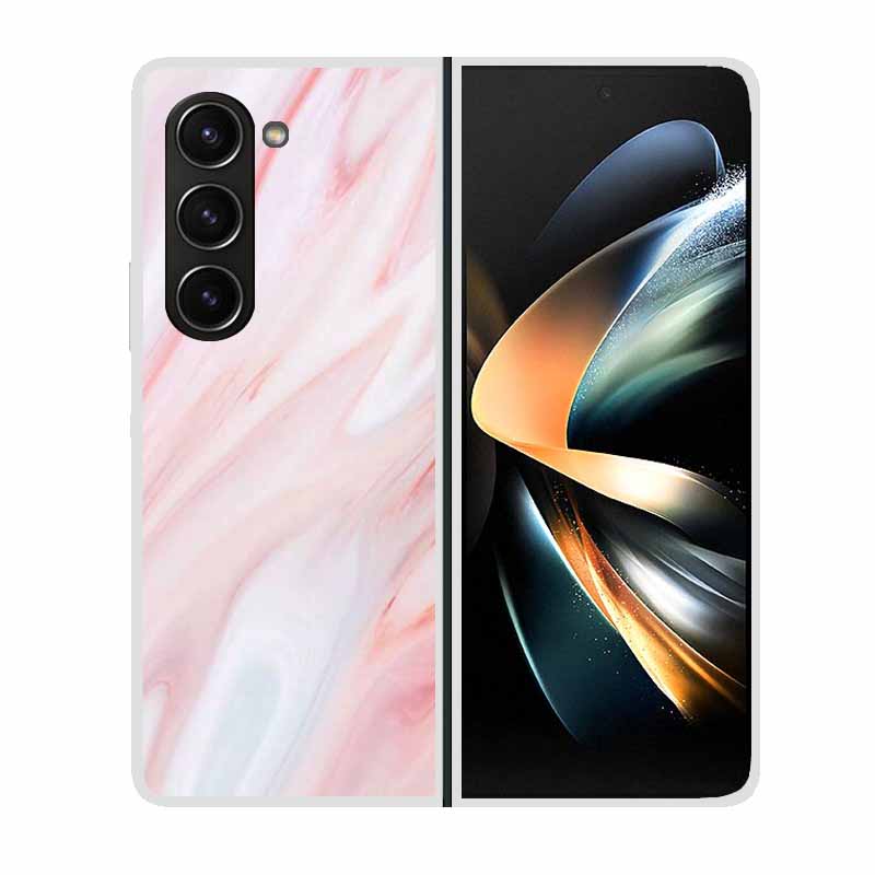 For Samsung Galaxy Z Fold 5 ZFold5 Cases Marble Transparent Shockproof Protection Hard Back Cover For Samsung Z Fold 5 5G Cases