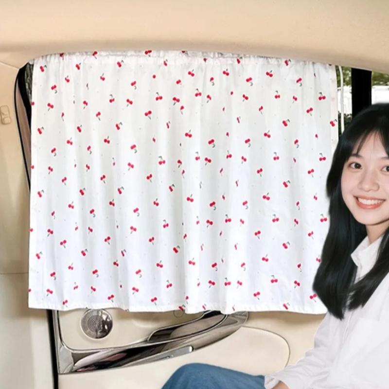 Car Curtain Cartoon Cotton Fabric Auto Sunshades - Car Suction Cup Curtain Sun Protection Heat Insulation Shades