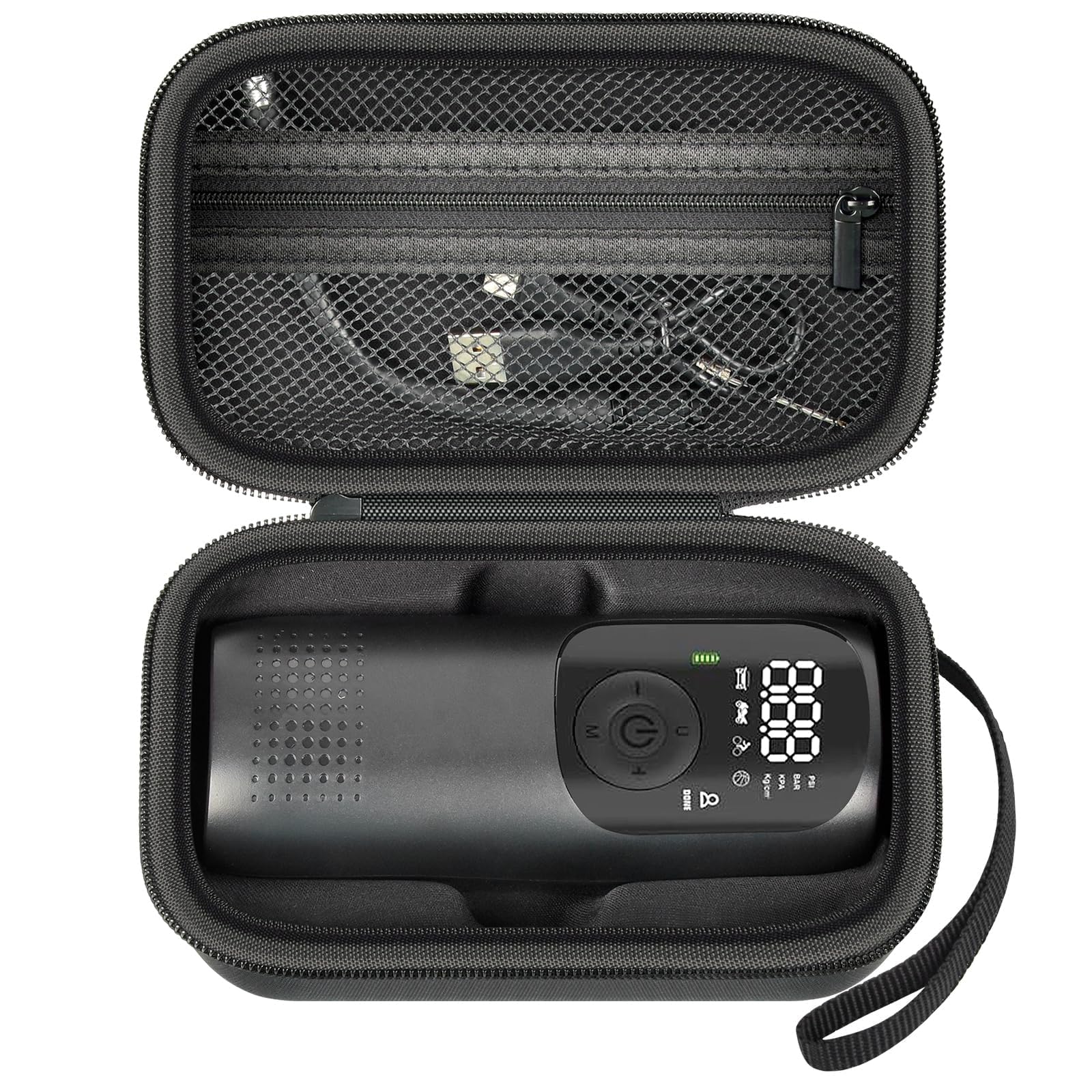 

Совместимый с мотоциклетным электрическим воздухом Kaedear, этот защитный чехол поставляется с внутренней опорой и упакован в защитный чехол для мотоциклетного воздуха. чёрный