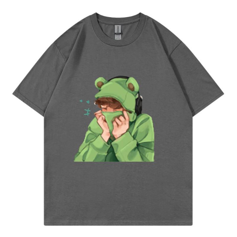 Spring and Summer Unisexs and Unisexs Casual Loose Fitting Tshirt Short Sleeved Cartoon Cute Pet Printed Unisexs Tshirt