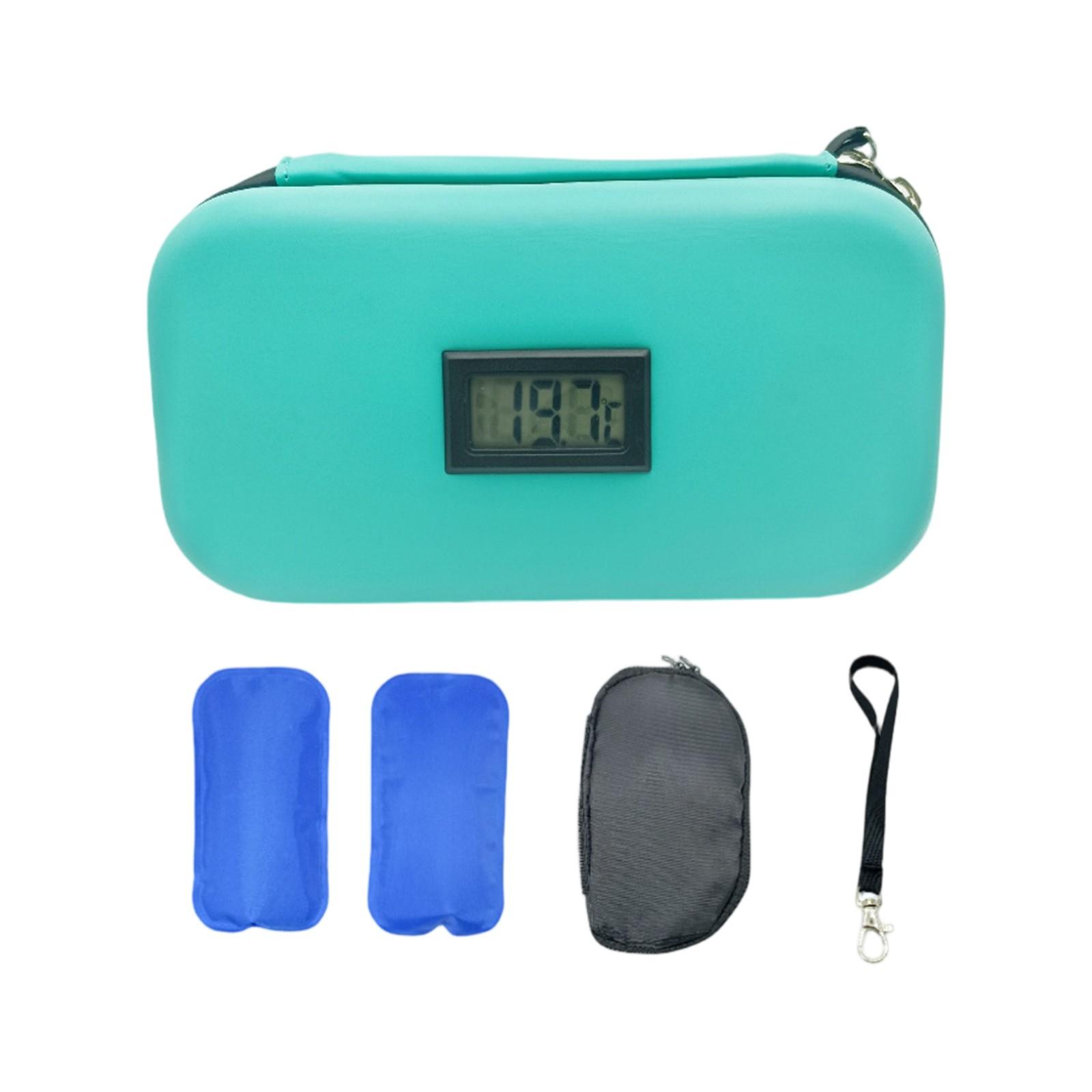 

Охладитель инсулина Диабетический охладитель Дорожная сумка для температуры Горячий и холодный режим 2 пакета со льдом 320 мл One Size