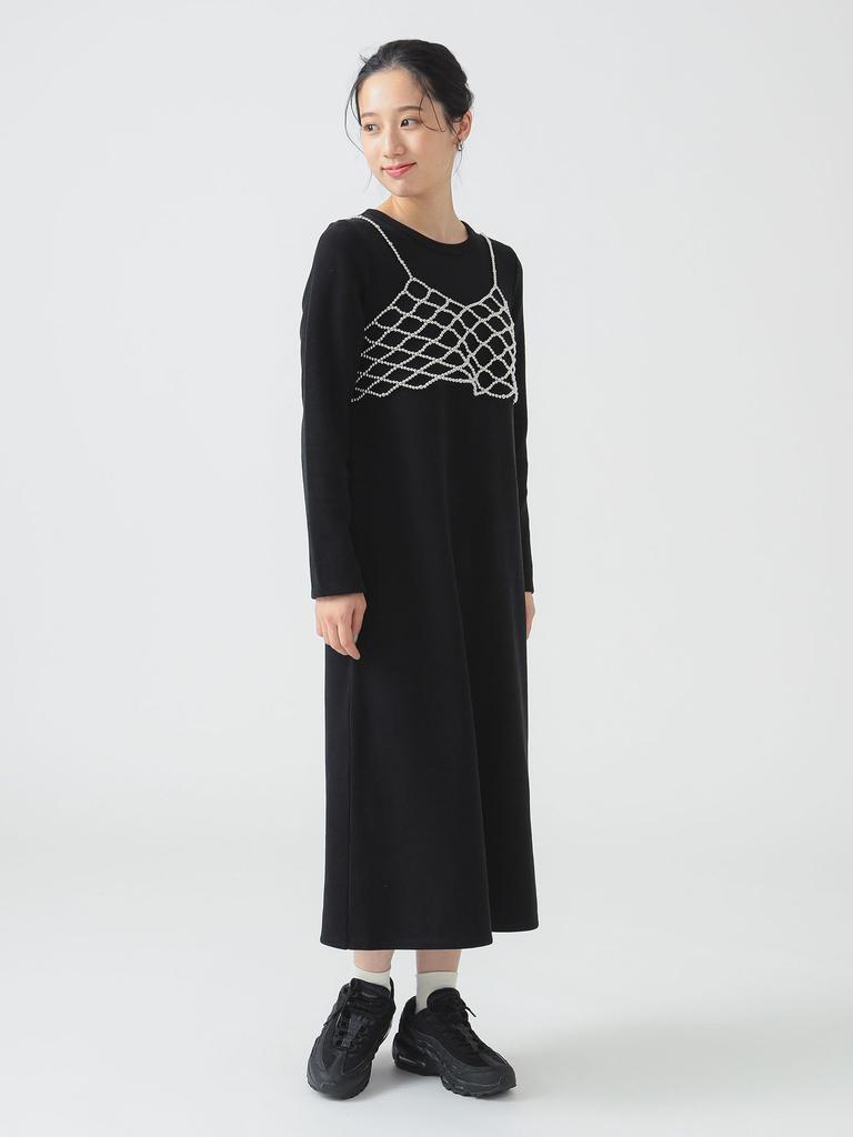 B:MING LIFE STORE by BEAMS Beaded Bustier and Dress Set, Women's, Black, One Size