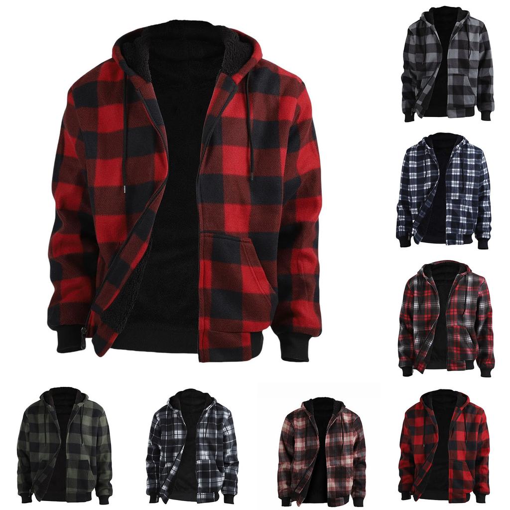 Herre Vinter Stripet Casual Strikket Genser Fasjonabel Hettejakke For Menn