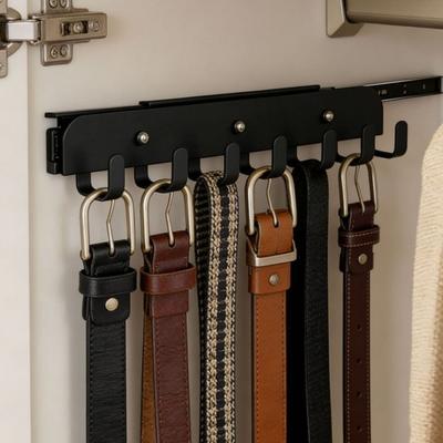 Pull-out Retractable Hanger Space Saving with Clips Sling Vest Storage Rack Wall-mounted Wardrobe Organizer Jewelry