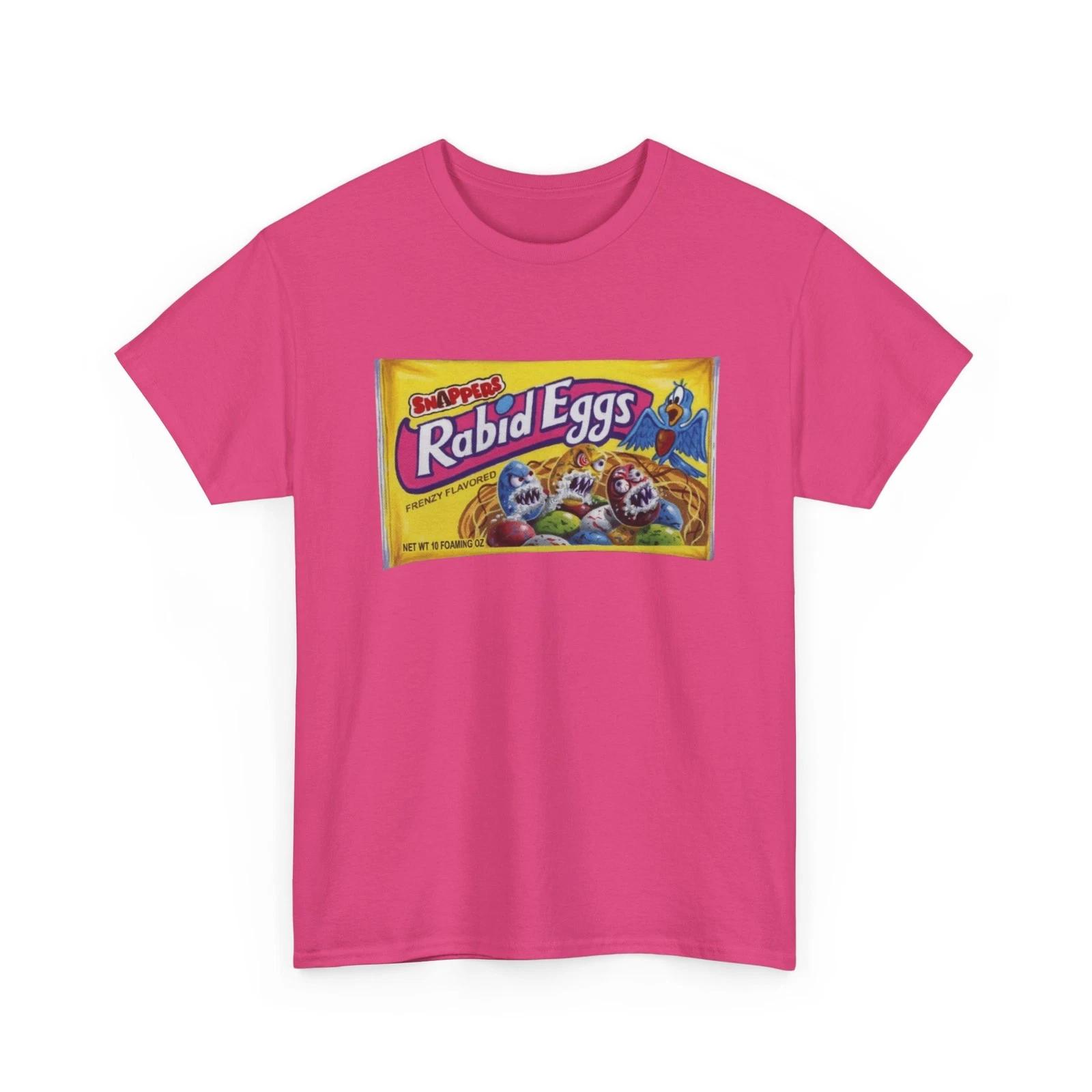 Wacky Packages Rabid Eggs Easter Candy Printed T shirt Funny Robin Eggs Parody 2XL
