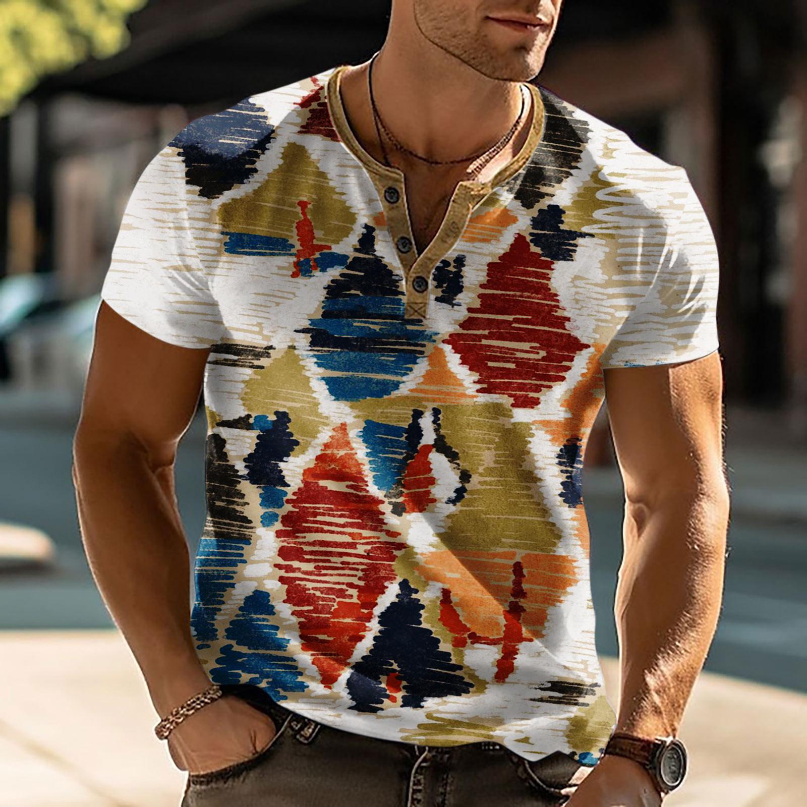 

Мужская футболка с принтом на открытом воздухе, свободный топ с короткими рукавами на пуговицах в стиле ретро XXXXL оранжевый