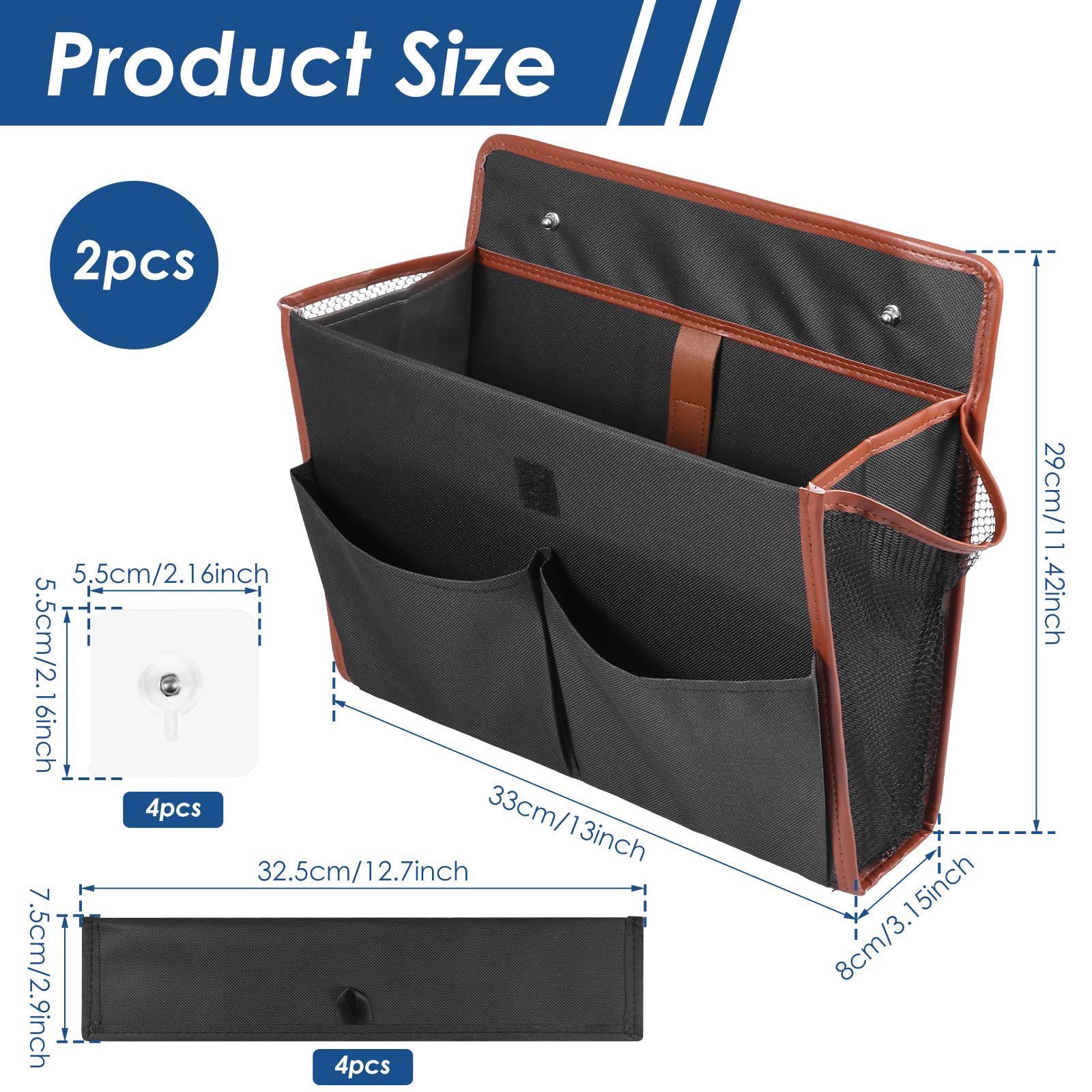 

2Pcs Over the Door Organizer Bag Self Adhesive Folding Wall Hanging Bag with Mesh Pocket Desk Storage Bag for Bedroom RV Office