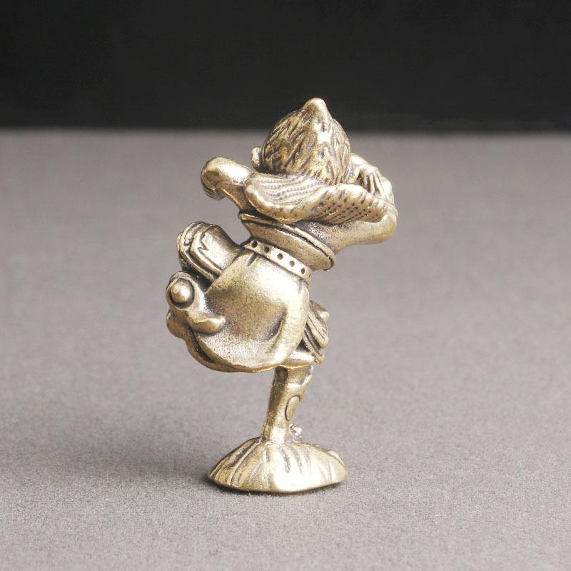 Vintage Brass Monkey King Statue Desktop Ornament Chinese Super Hero Sun WuKong Figurines Craft Room Decoration Accessories