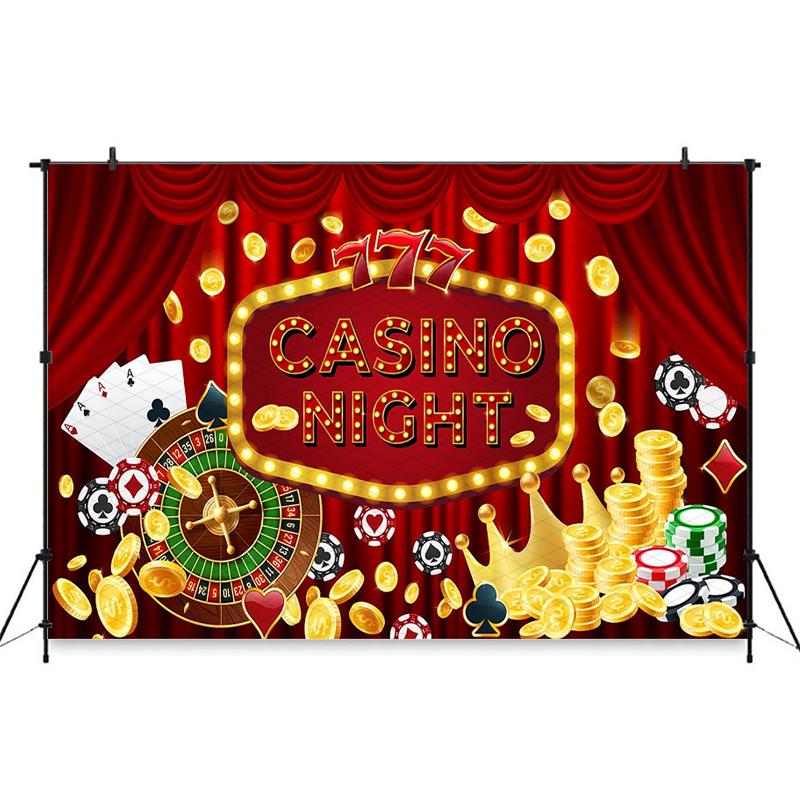Mocsicka Casino Nacht Fotografie Hintergrund Las Vegas Party Roter Vorhang Hintergrundtuch Roulette Poker Goldmünzen Fotokabine