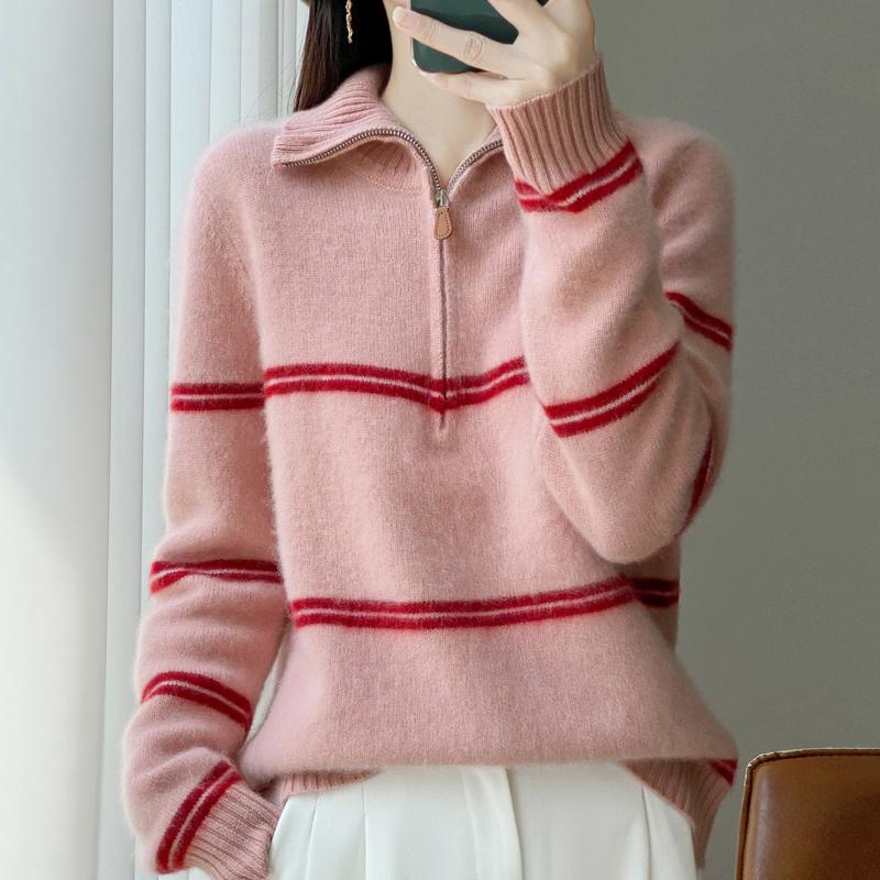 

Женский свитер 100% шерсть TIDENOVEL водолазка вязаный пуловер отложной воротник толстые зимние джемперы женские вязаные топы XL розовый