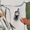 Серебряная подвеска с сапфиром 1.627ct, фианитами (2202509)